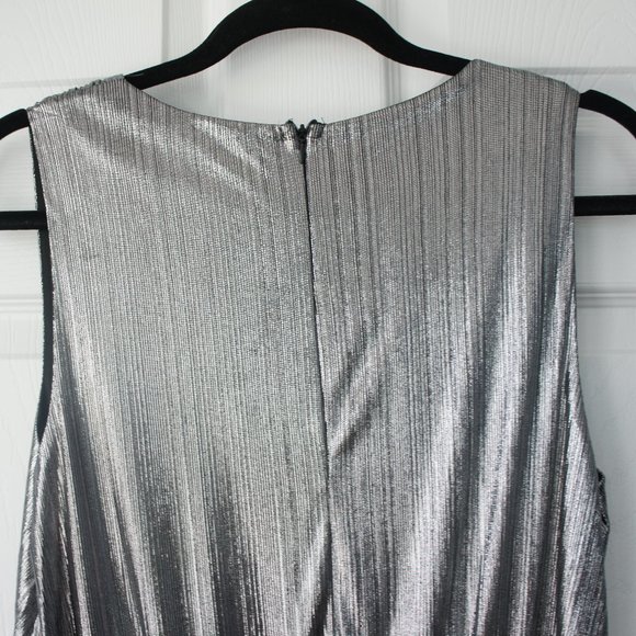 Francesca’s Collection Size Large Silver Jumpsuit - Picture 12 of 16